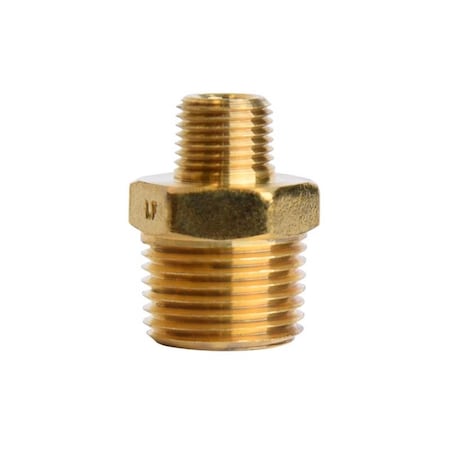 Atc ATC 3/8 in. MPT X 1/8 in. D MPT Brass Reducing Hex Nipple 6JC101010721014